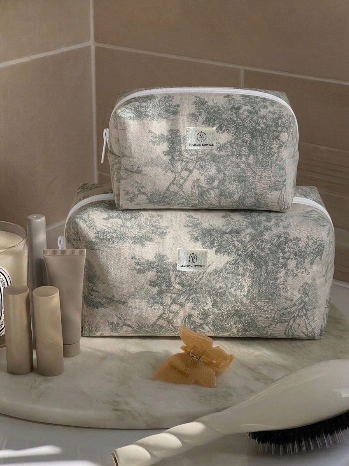 Trousse Cottage en velours côtelé fait main